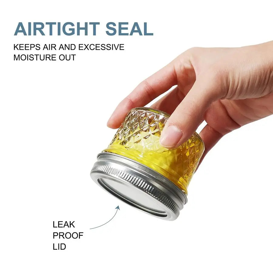 40 Pcs 4oz Clear Glass Mini Mason Jars With Silver Separable Lids and Diamond appearance, Small Spice Canning Jars for Honey, Ja