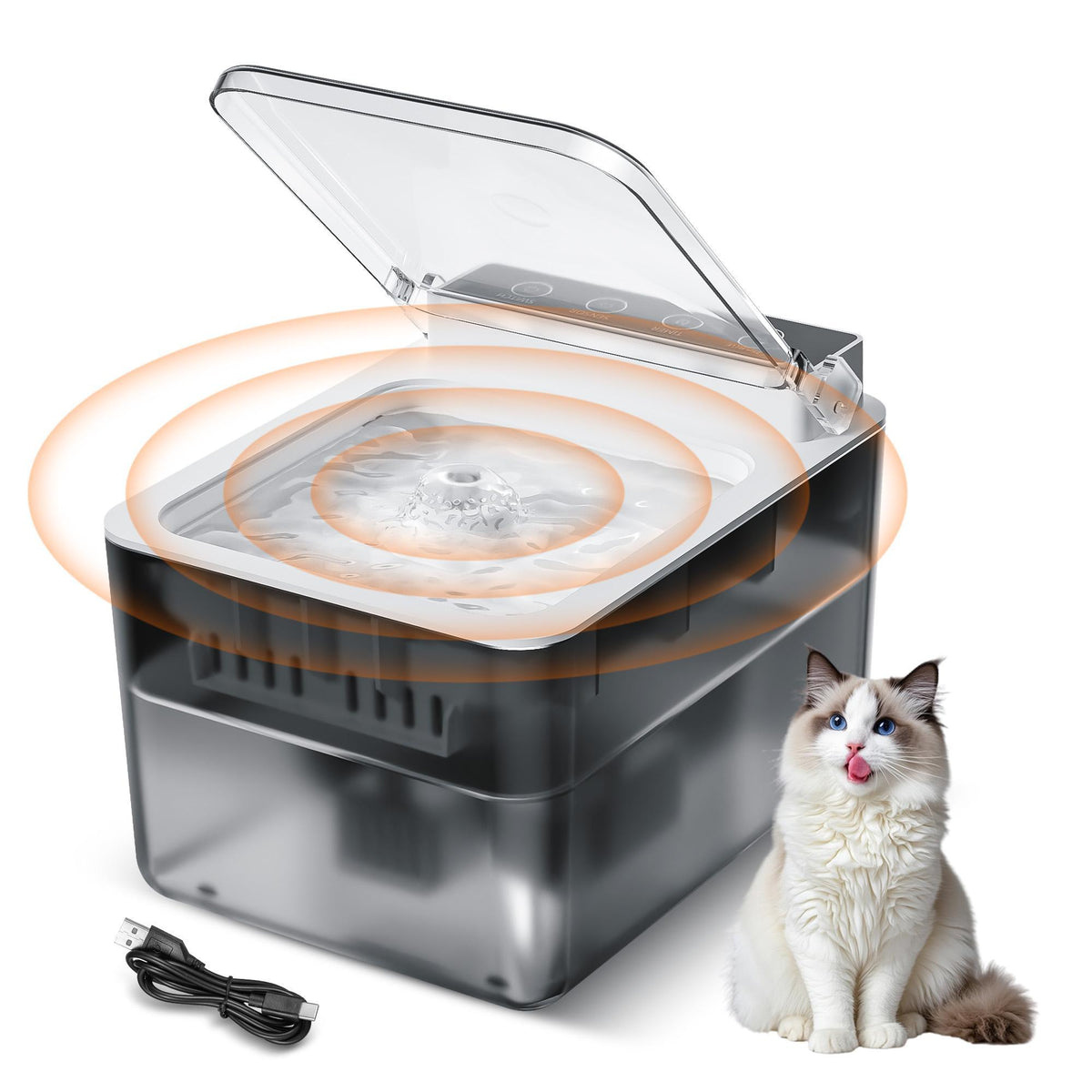 Wired Automatic Pet Fountain Dog Water Dispenser Automatic Sensing Function
